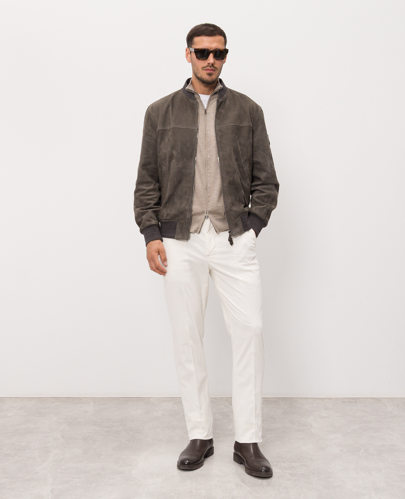 

Beige wool cardigan ISAIA