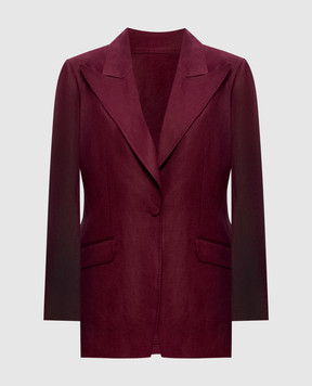 Gabriela Hearst Leiva burgundy linen jacket 2265001LI042