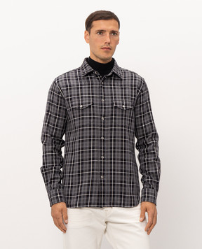 Tom Ford Gray checkered shirt HDS001FMC347