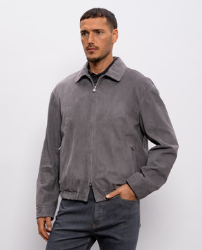 Brunello Cucinelli Gray suede jacket MPCAO2071