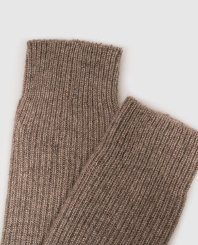 LISA YANG Brown cashmere socks Zera 4025100