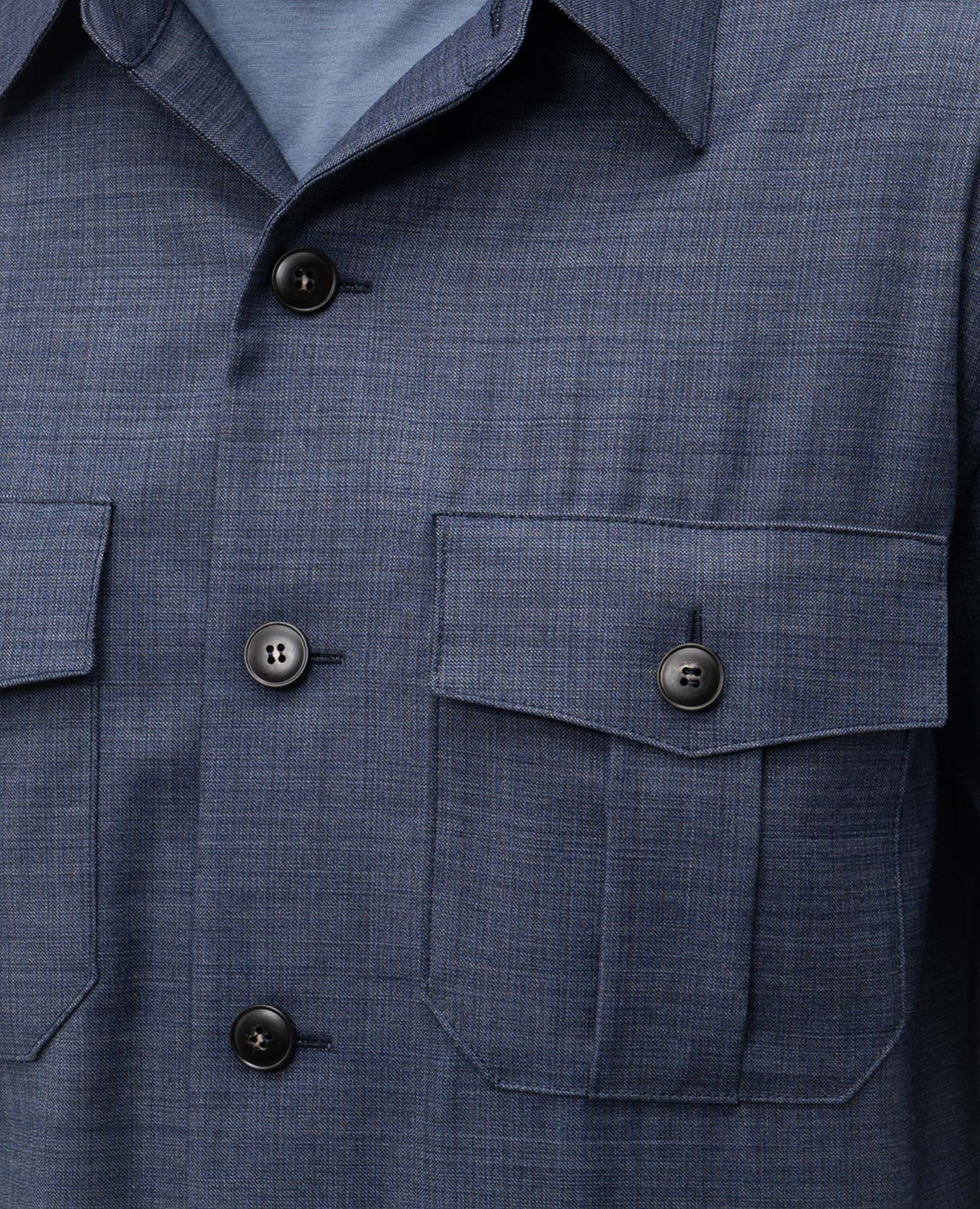 Blue wool shirt with emblem Canali 5