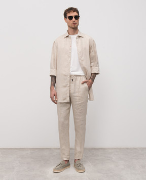 ISAIA Beige linen pants PNC016P9120