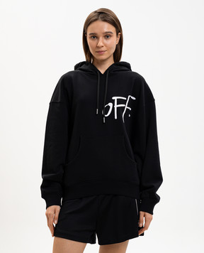 Off-White Black hoodie with logo print 2BB058S26FLE001