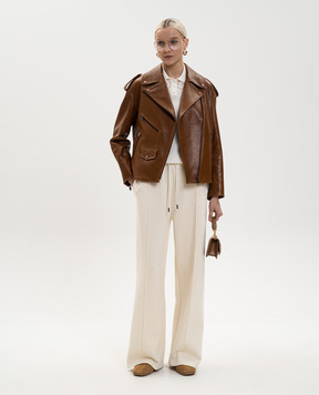 Babe Pay Pls Brown leather jacket 2518ARIZONA