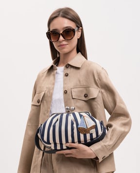 Max Mara Weekend Pasticcino striped bag with patch WKAGERUSIA