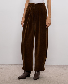 Rowen Rose Brown corduroy pants PNTRR286CORDUROU