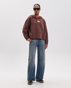 Maison Margiela MM6 Brown hoodie with logo patch S52GU0235M25025