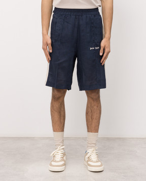 Palm Angels Blue linen shorts PMCB05CS26FAB001