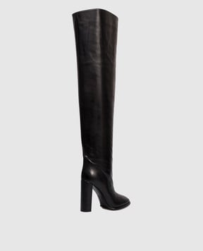 Le Silla Black leather ELSA over-the-knee boots 7053E100RBPPGLO