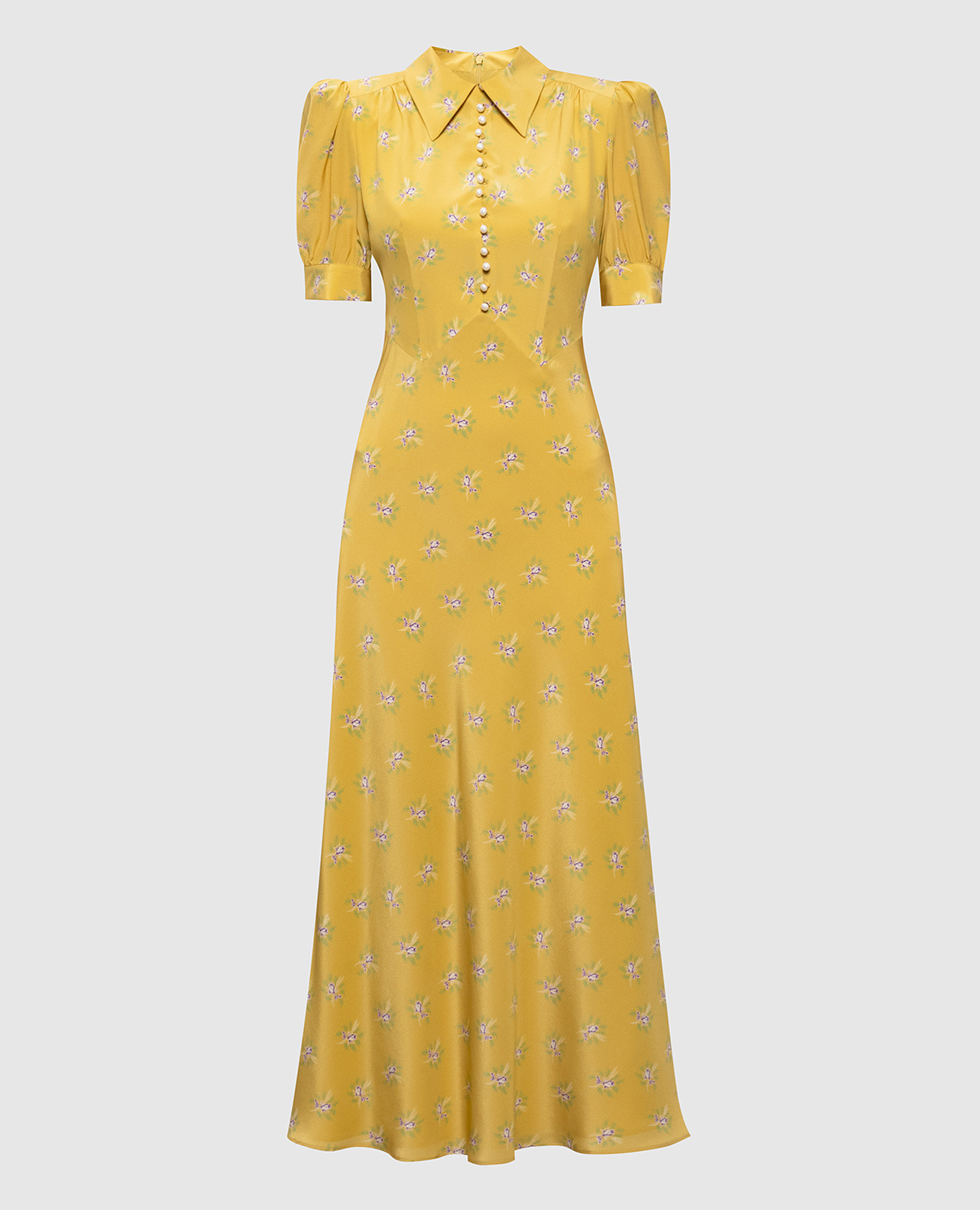 

Yellow printed silk dress Alessandra Rich