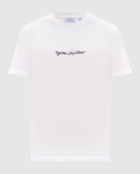 Off-White White T-shirt with Script Arrow embroidery 44MAA027S26J002