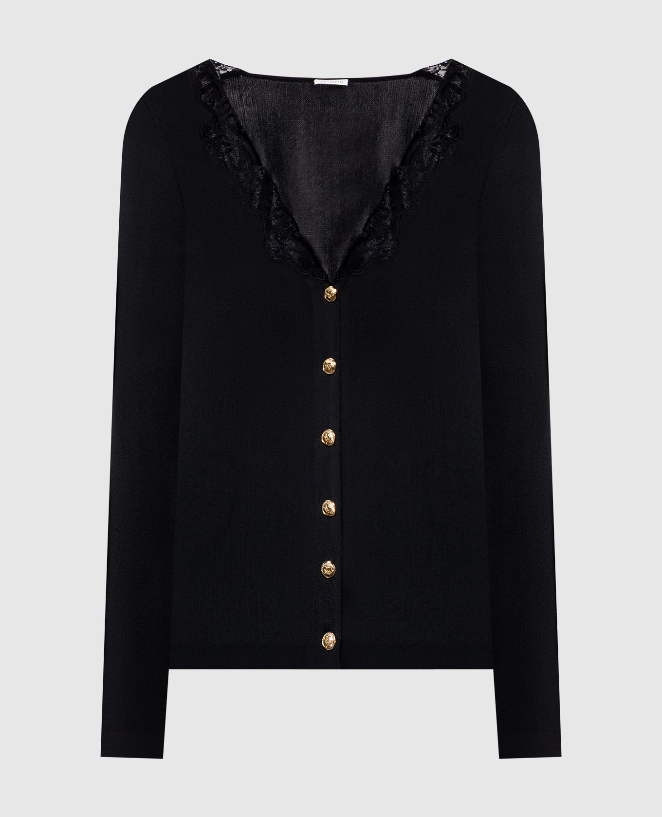 Black cardigan with lace Balmain