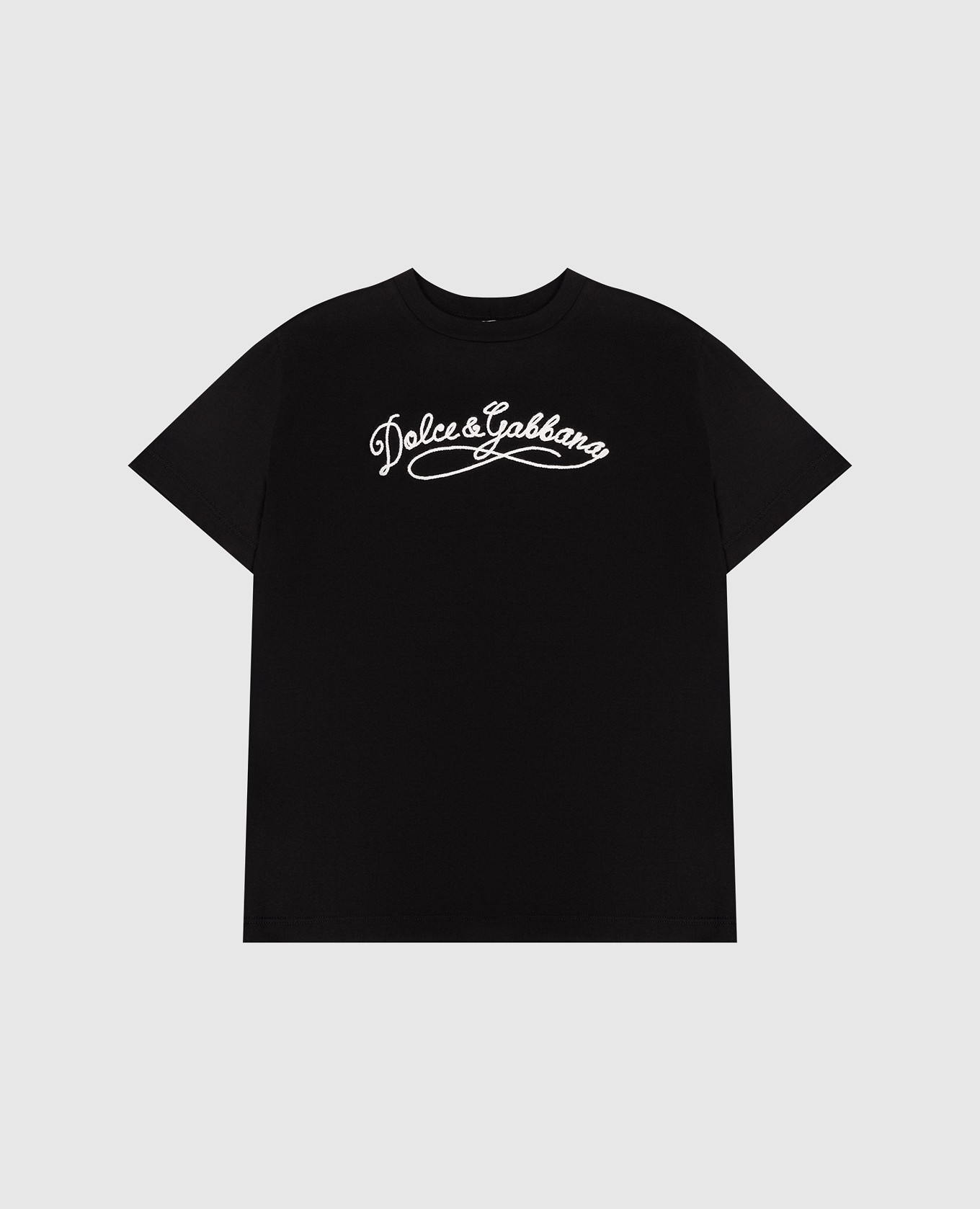 

Children's black T-shirt with embroidered logo Dolce&Gabbana