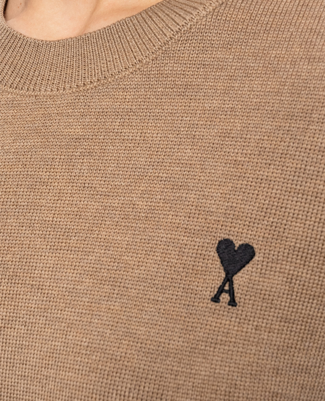 Brown merino wool jumper Ami Paris 5