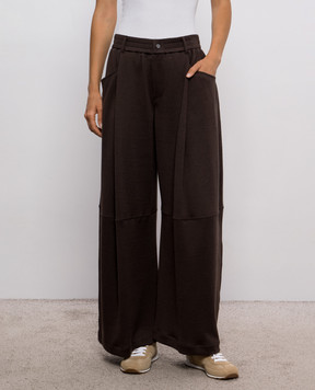 Brunello Cucinelli Brown silk pants MP828B2B99