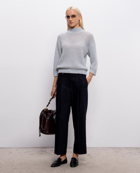 Peserico Blue openwork sweater with alpaca wool A99245F05G9100