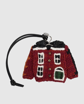 JW Anderson Burgundy keychain in the form of a knitted sweater AC0428FA0496