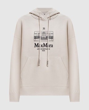 Max Mara Beige SMMANDREA hoodie with logo embroidery SMMANDREA