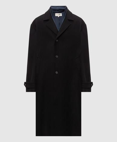 Black coat with wool