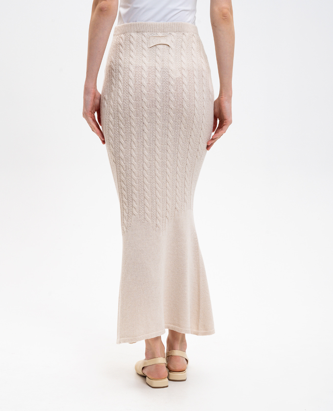 Beige wool patterned maxi skirt Twinset 4