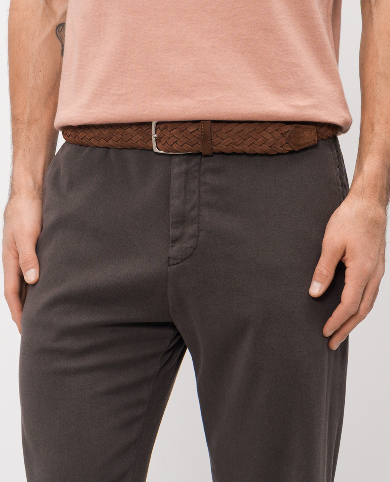 

Brown suede braided belt ISAIA