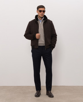 MooRER BELLATI brown down jacket made of wool and cashmere BELLATILE