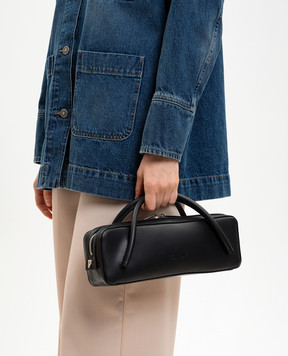 Dondup Black leather baguette bag WB307PL0660DXXX