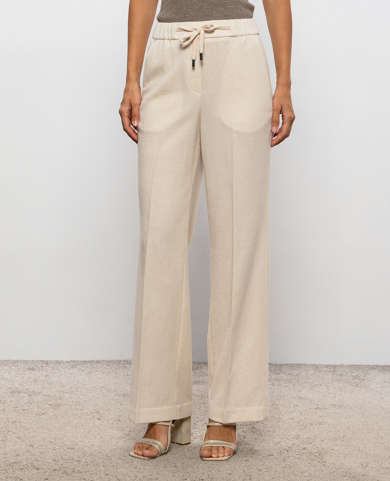 Beige wool and cashmere pants Peserico 3