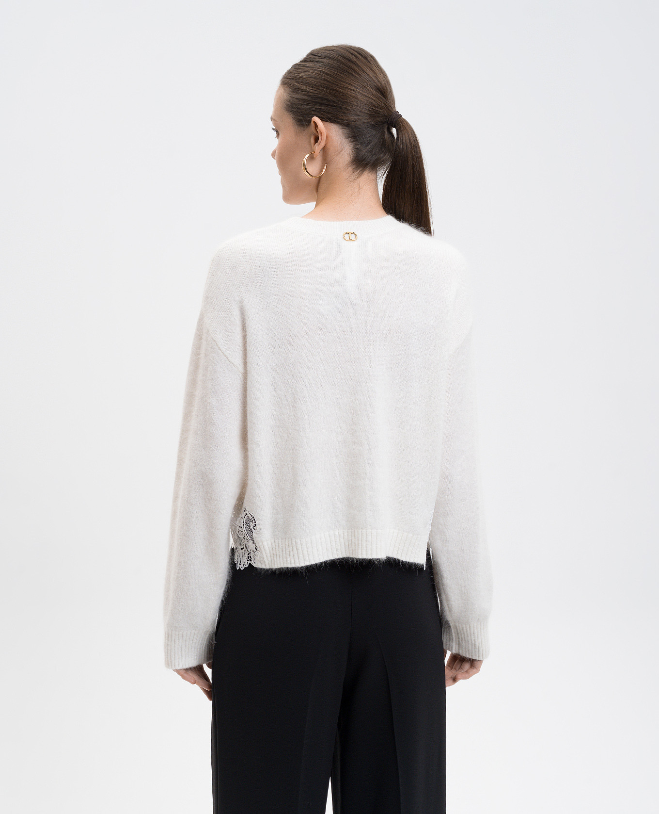 White angora wool jumper with lace Twinset 4