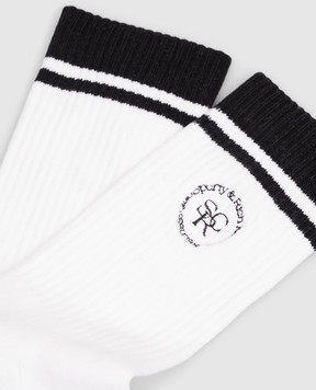 Sporty & Rich White socks with embroidered monogram logo AC02771305WH09