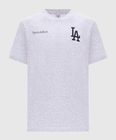 Dodgers Serif graues Melange-T-Shirt