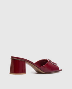 Valentino Burgundy patent leather mules with emblem 8W2S0HA6TMK