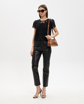 Twinset Black top with embroidery 261TP2581
