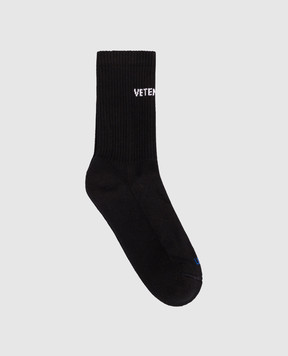 Vetements Black socks with logo pattern UH27S0300B