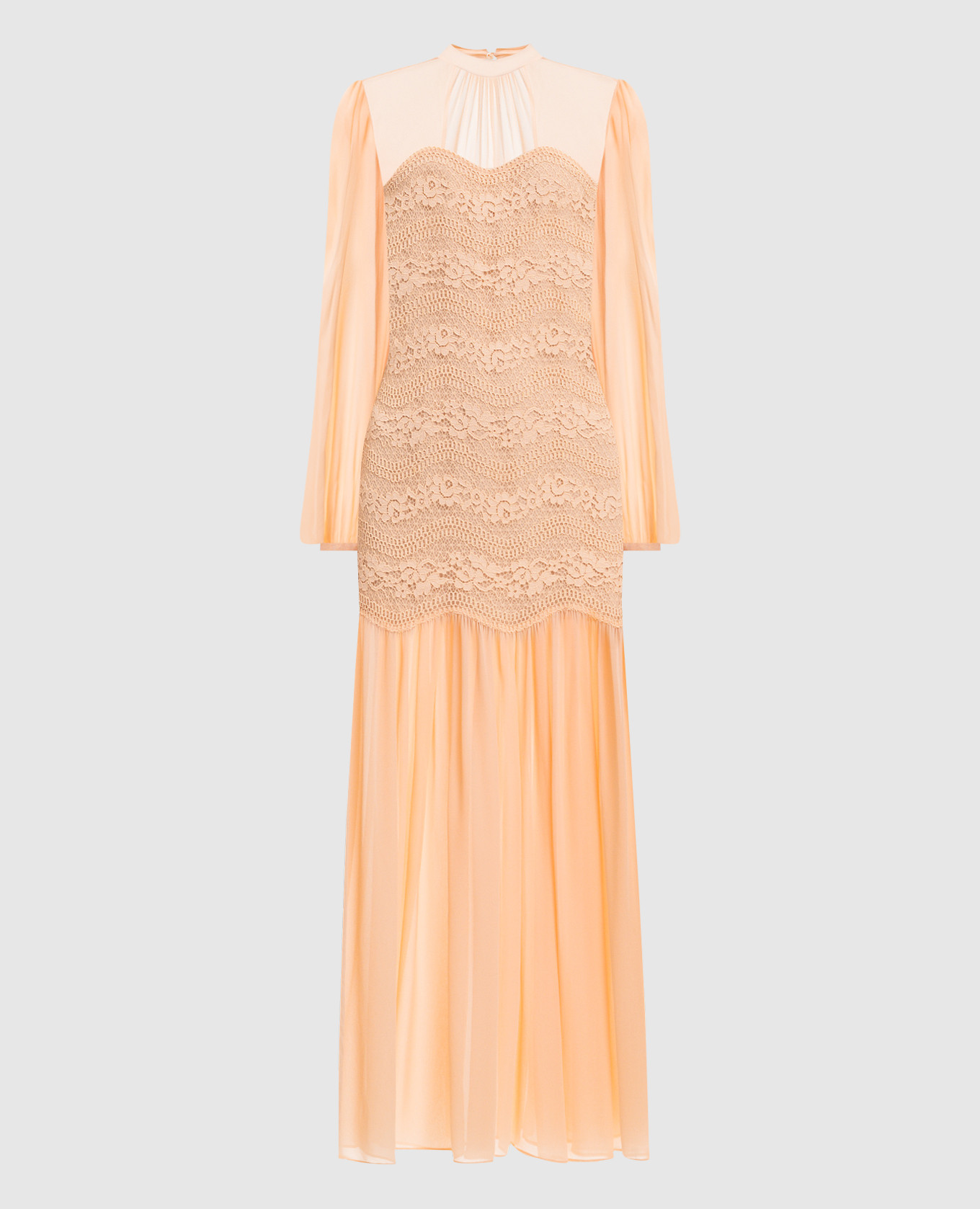 Beige maxi dress with lace