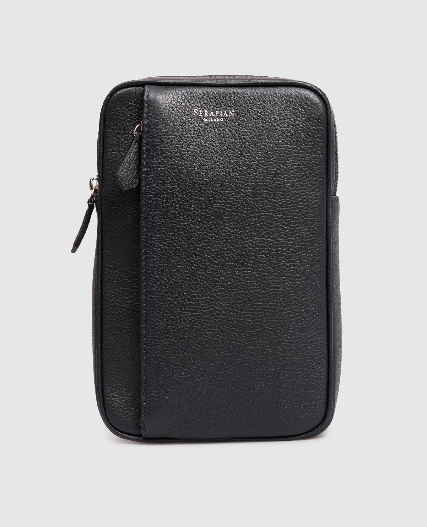 

Blue leather sling bag with logo Serapian