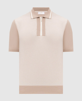 Castangia dal 1850 Beige polo shirt with a pattern Q811840HSWZS26