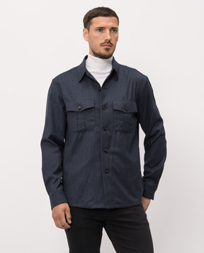 Canali Blue wool shirt AR0347231019