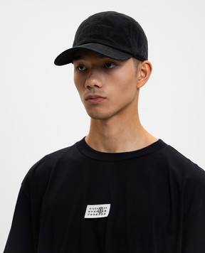Maison Margiela MM6 Black cap with logo SH0TC0008M35346