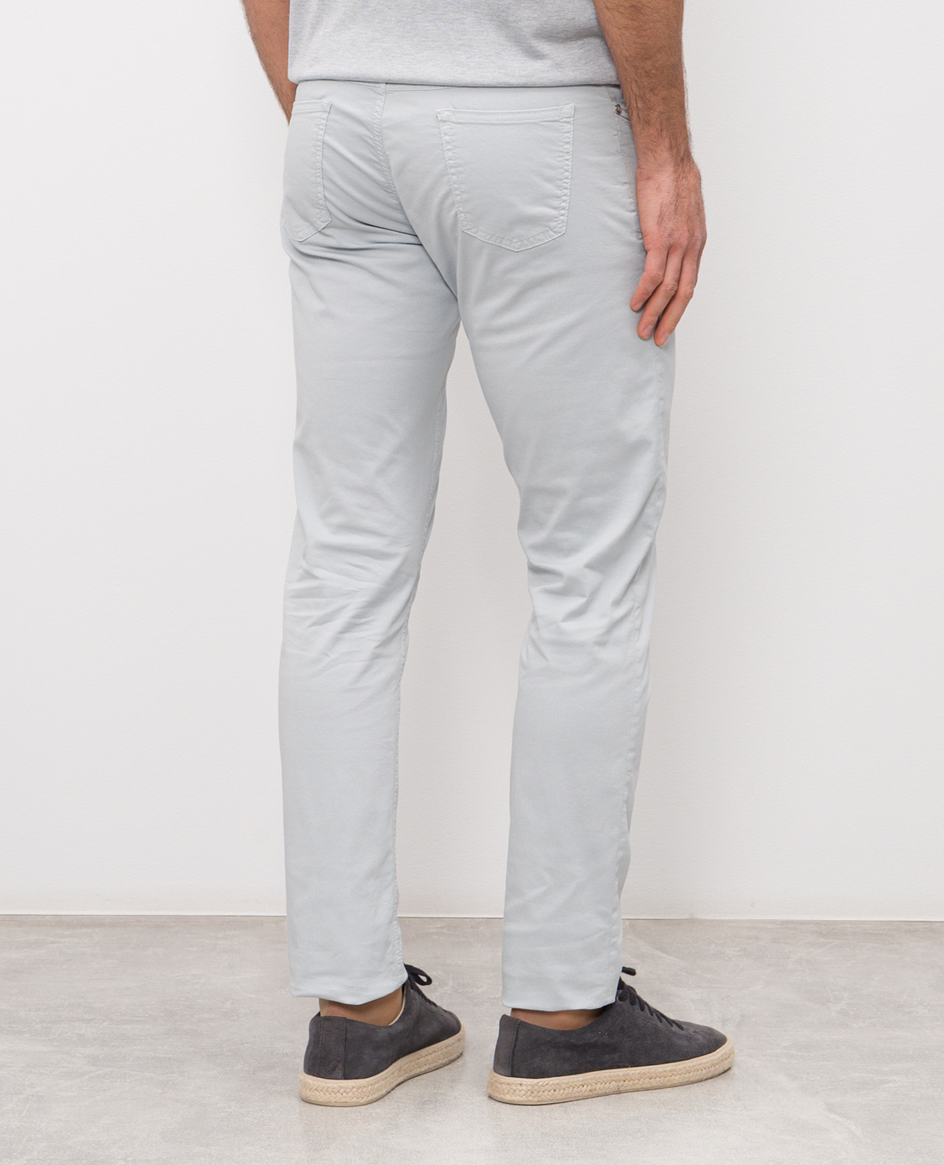 Blue pants with logo patch Enrico Mandelli 4