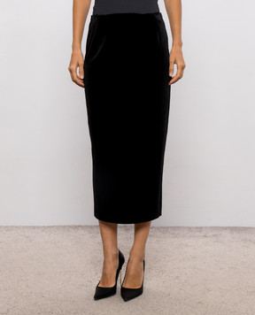 Thierry Mugler Black velour skirt 26W1JU06005026
