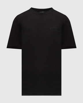 Stefano Ricci Black linen T-shirt K919071G10T26205