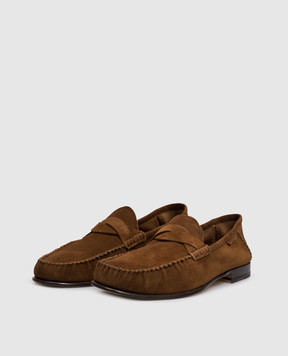 Tom Ford Brown suede loafers with logo J1528LCL534N