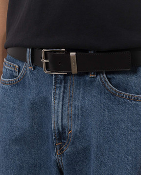 Givenchy Black leather belt with logo engraving BK4067K1UY
