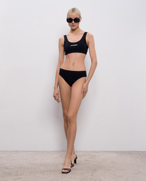 Jil Sander Black swimsuit top with logo J40BR0006J20011