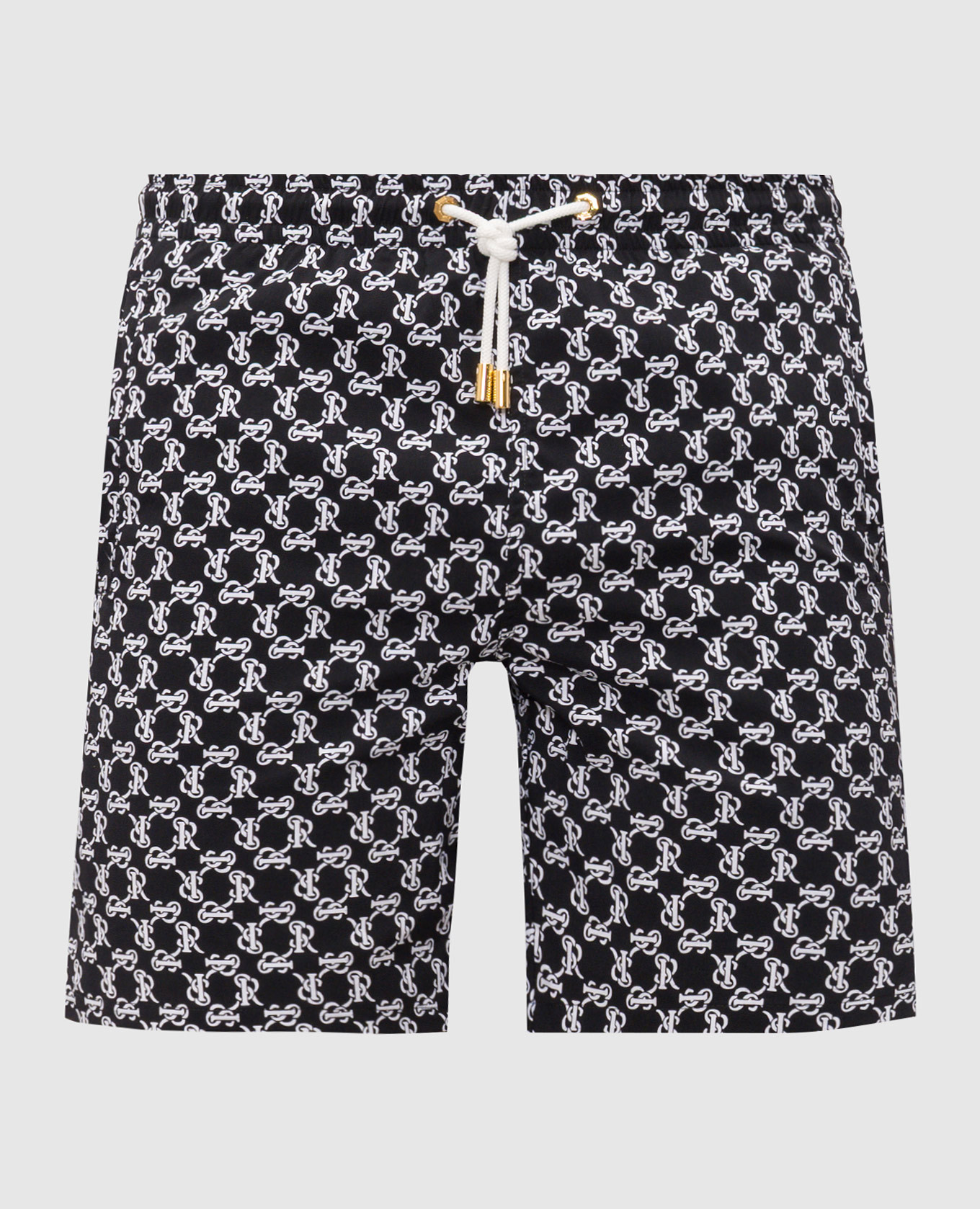 Black monogram print swim shorts