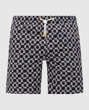 Stefano Ricci Black monogram print swim shorts M6B6200050B65404