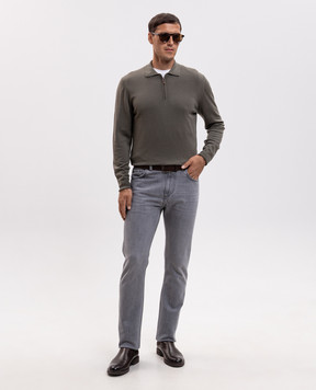 Canali Green wool polo shirt MK01149C0572