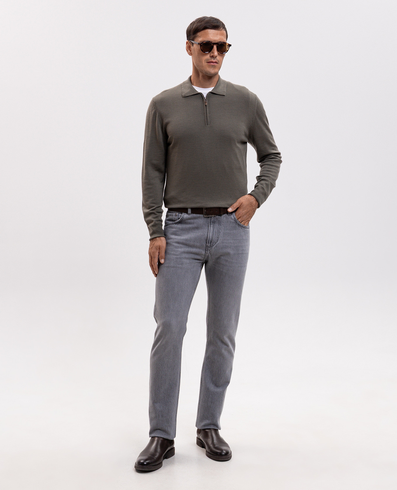 Green wool polo shirt Canali 2